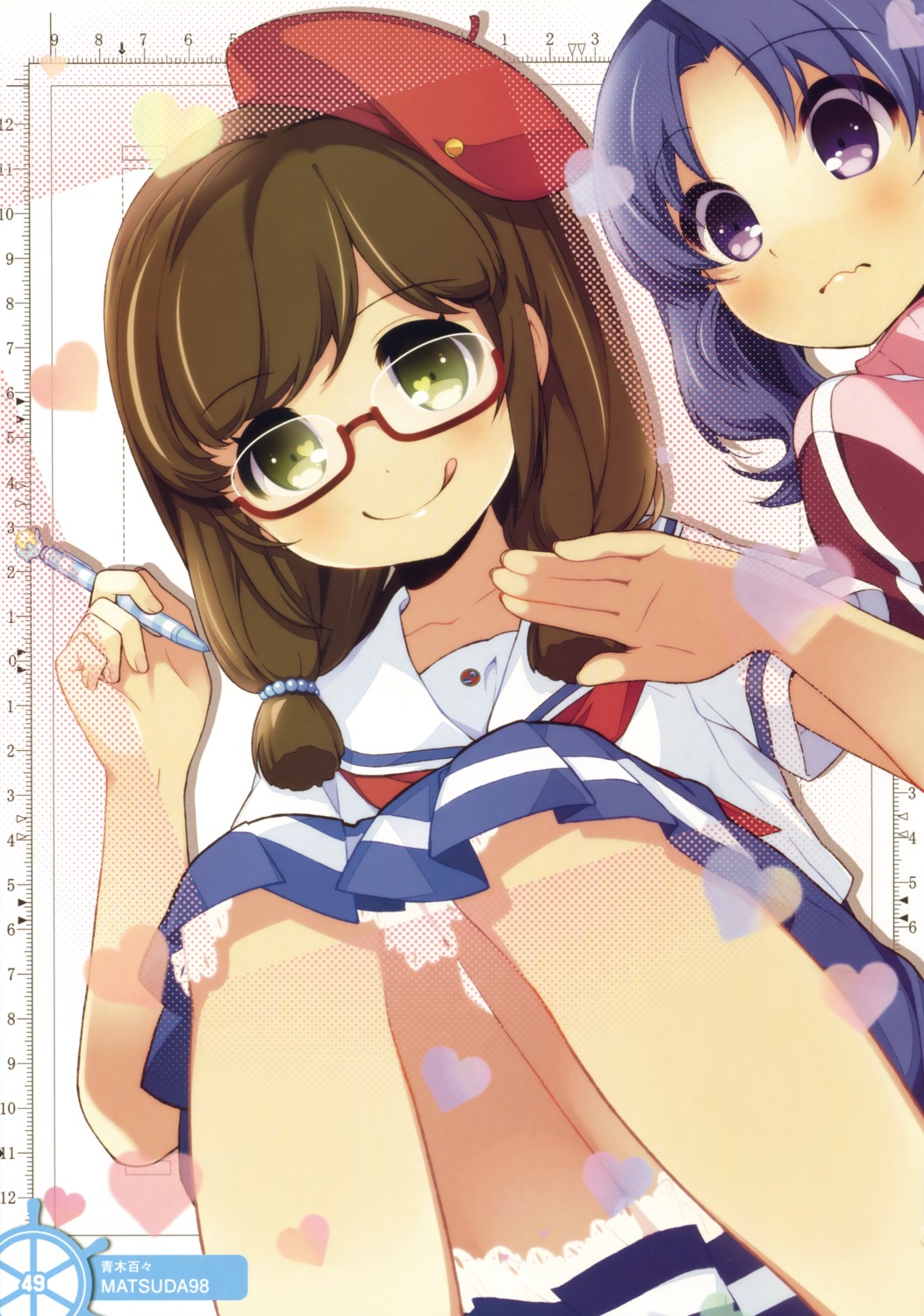 aoki_momo, high_school_fleet, matsuda98, megane, seifuku, wazumi_hime