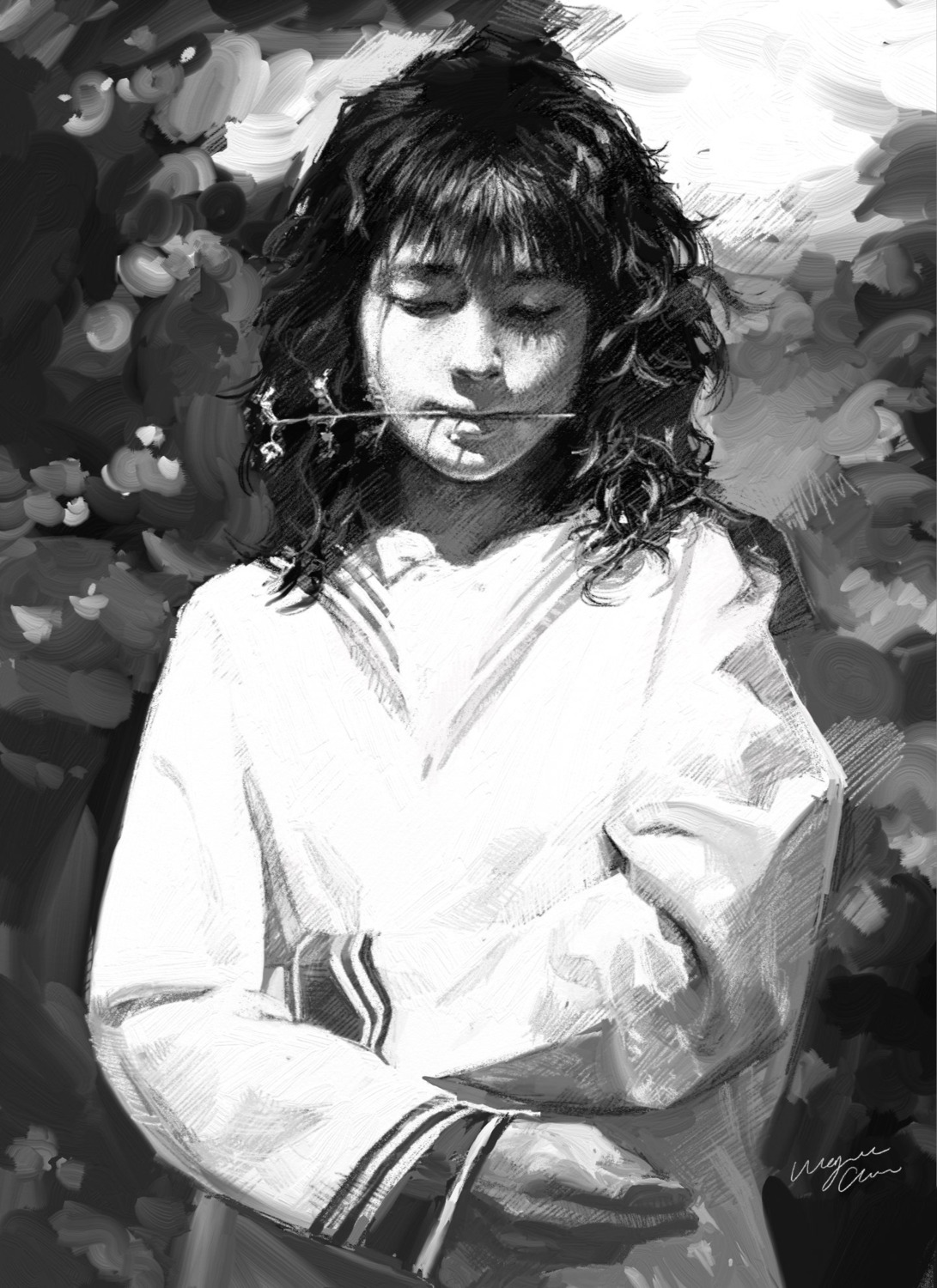 chingi, monochrome, seifuku