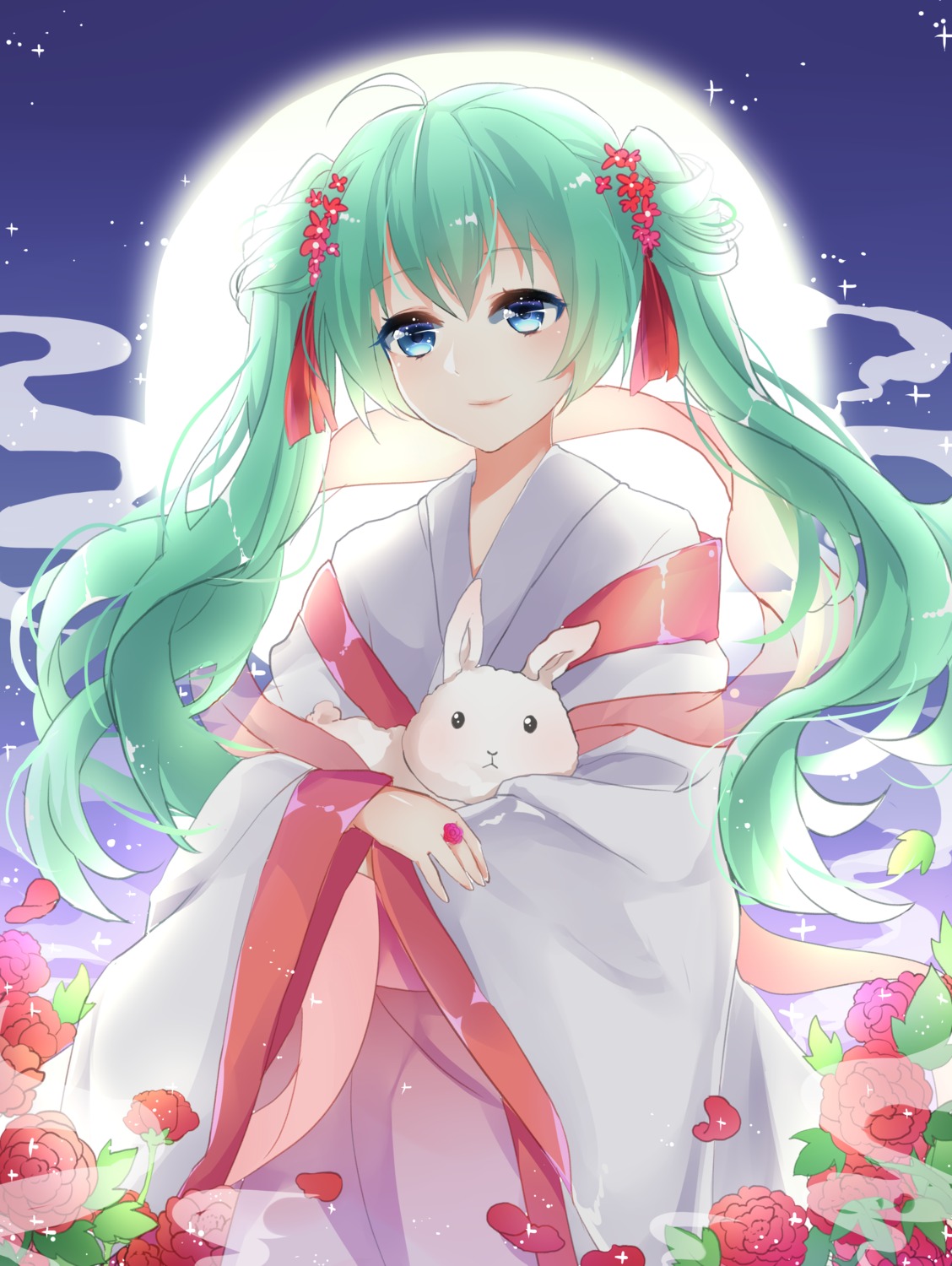 asian_clothes, chuo_zi, chuushuu_meigetsu_miku, hatsune_miku, vocaloid