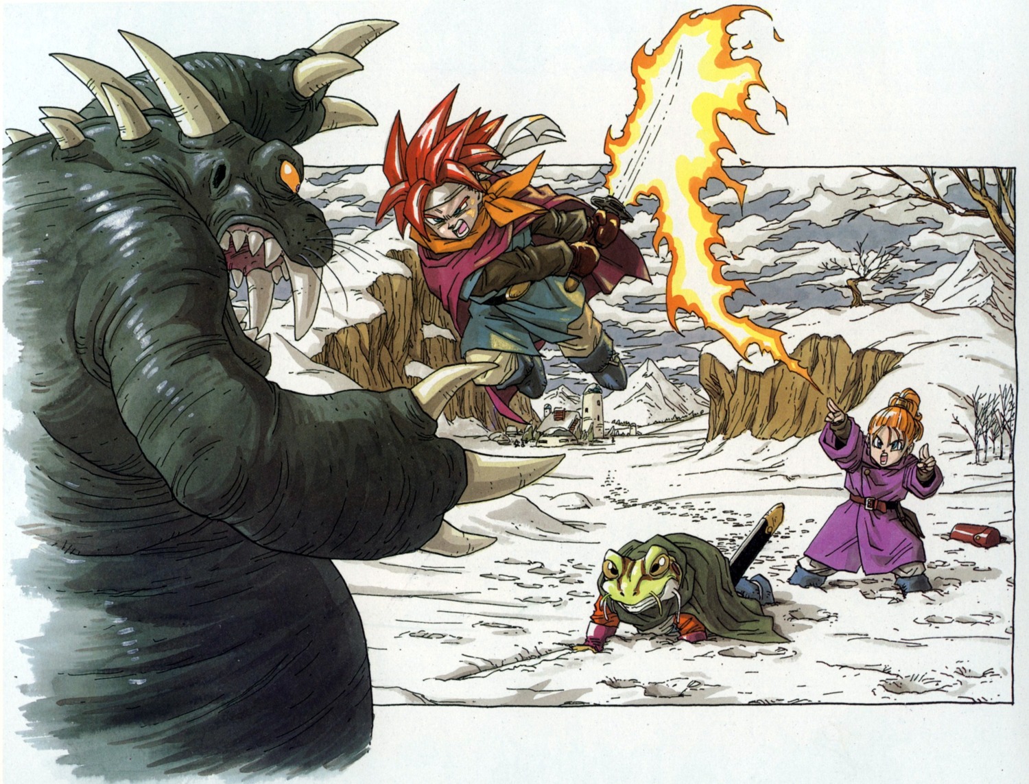 chrono_(chrono_trigger), chrono_trigger, frog, marl, monster, sword, toriyama_akira