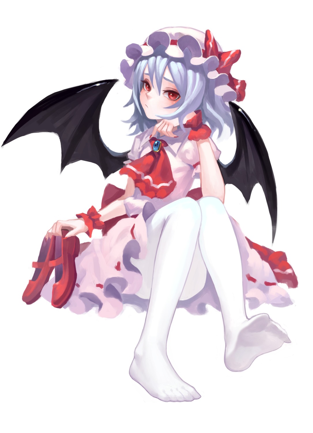 dress, feet, pantyhose, remilia_scarlet, touhou, wings, zengxianxin