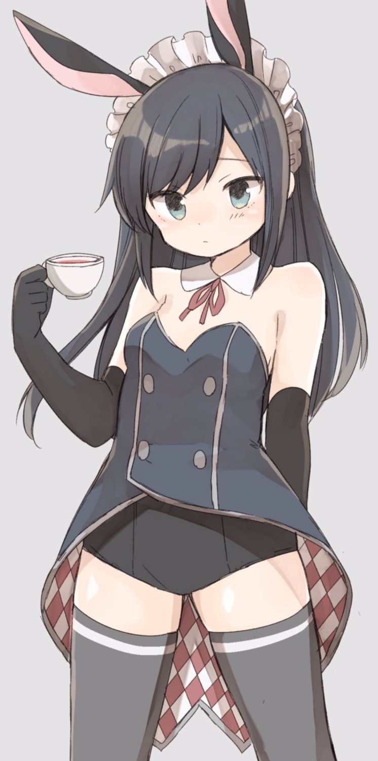 animal_ears, asashio_(kancolle), bunny_ears, kantai_collection, murakami_meishi, thighhighs