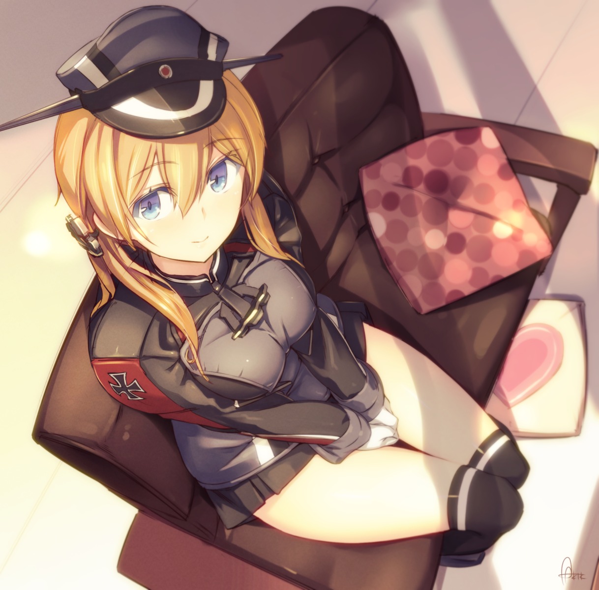 azumi_akitake, kantai_collection, prinz_eugen_(kancolle), thighhighs, uniform