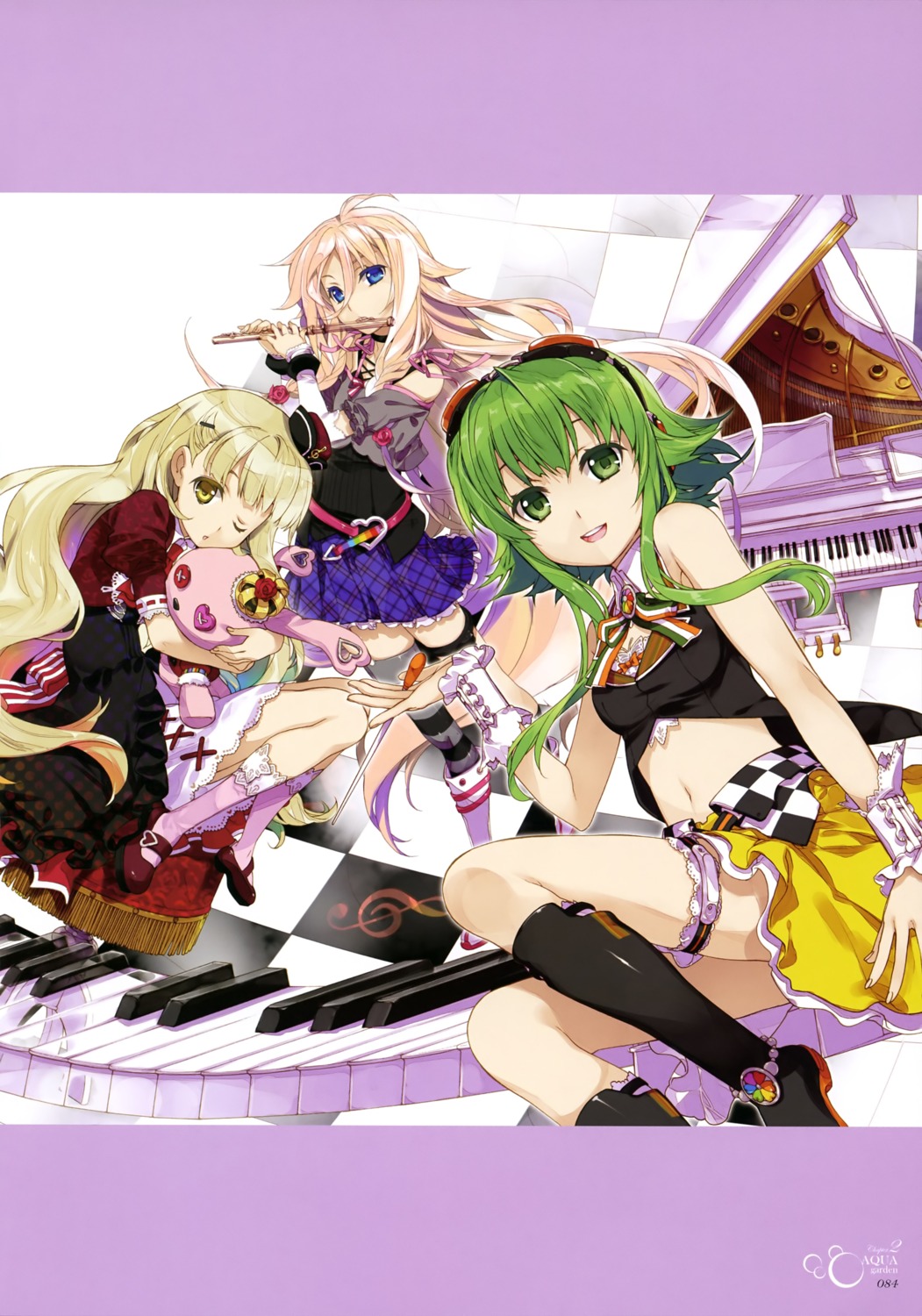 dress, fujima_takuya, garter, gumi, ia_(vocaloid), thighhighs, vocaloid