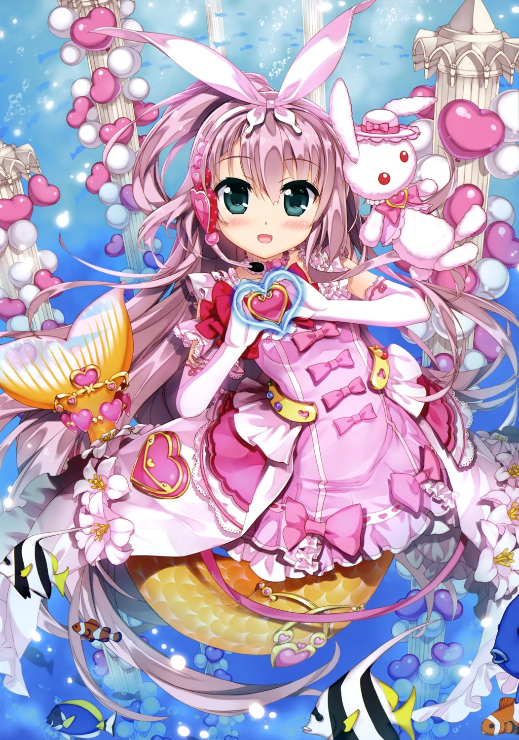 cardfight_vanguard, dress, fujima_takuya, headphones, mermaid, monster_girl, tail
