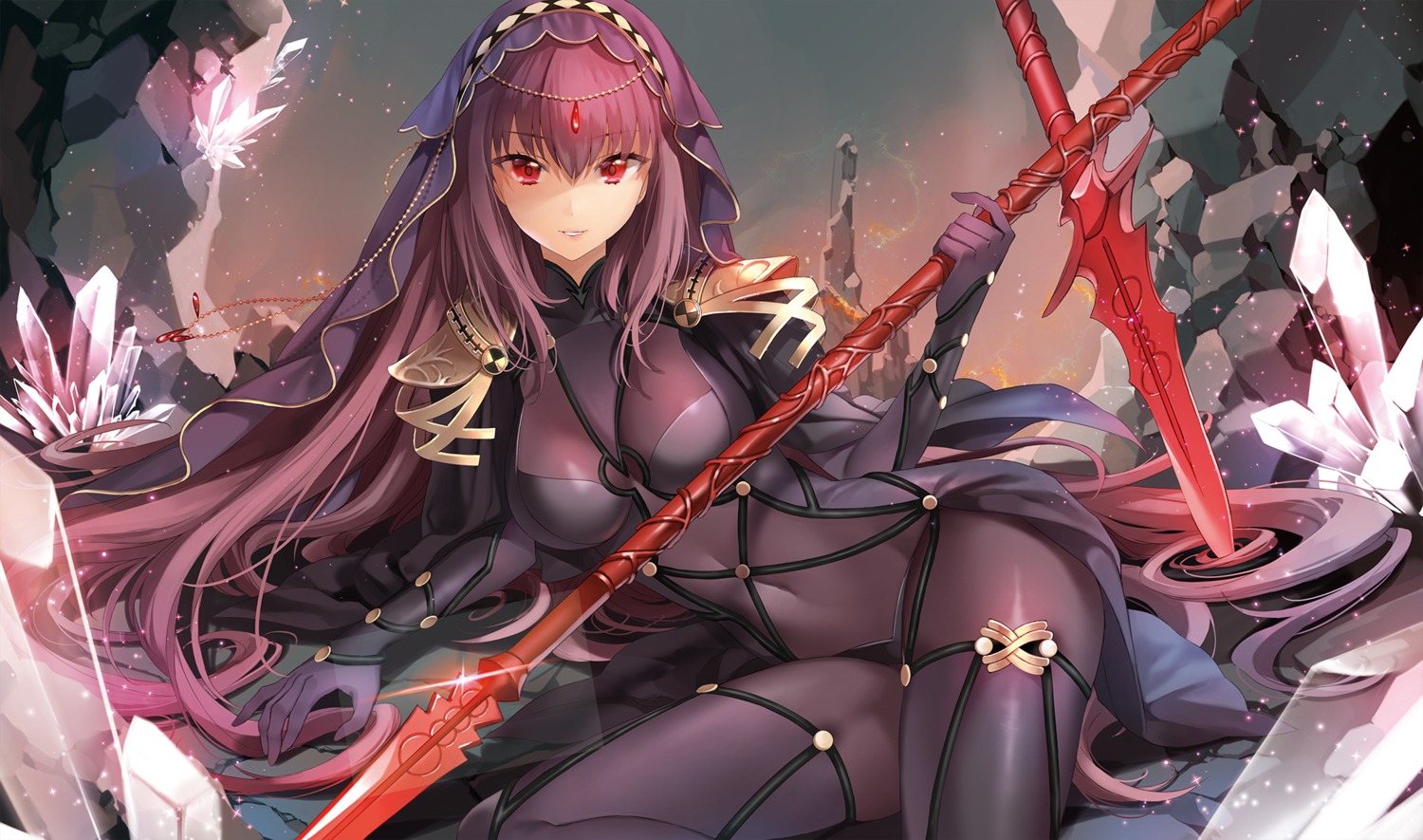 bodysuit, fate/grand_order, ice_(ice_aptx), scathach_(fate), weapon