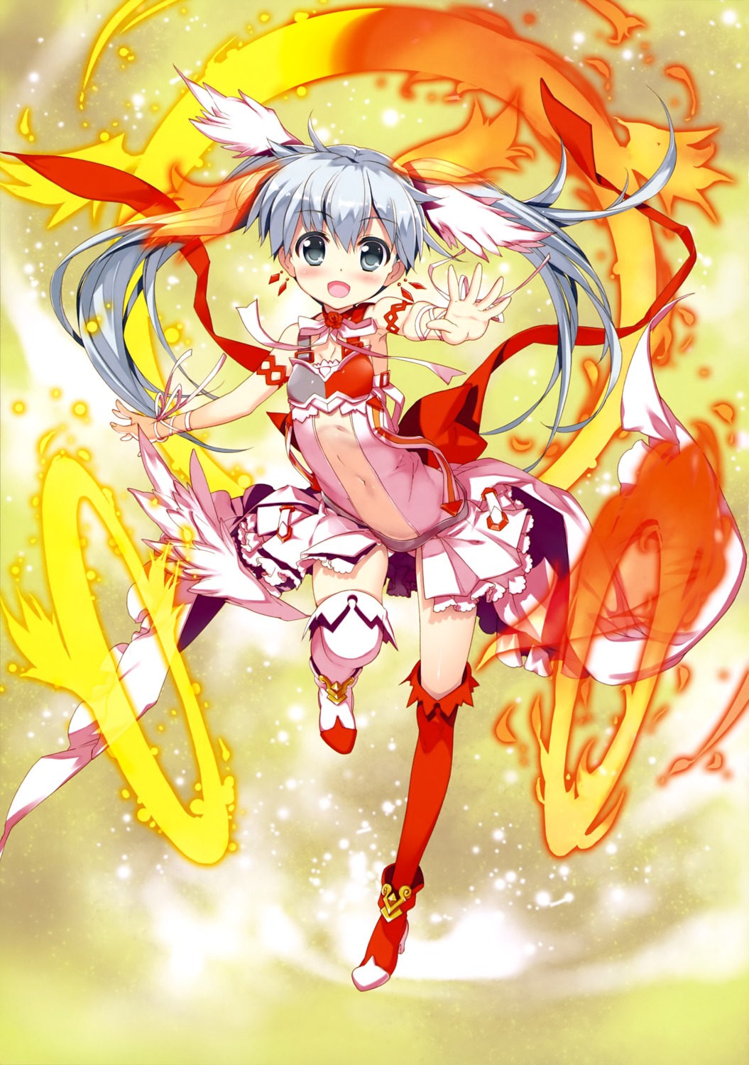 dress, fujima_takuya, heels, selector_infected_wixoss, tama_(selector_infected_wixoss), thighhighs, wings, wixoss