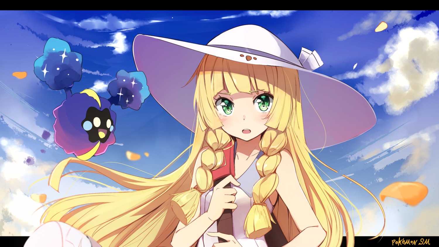 cosmog, kazenoko, lillie_(pokemon), pokemon, pokemon_sm, pokemon_usum, wallpaper
