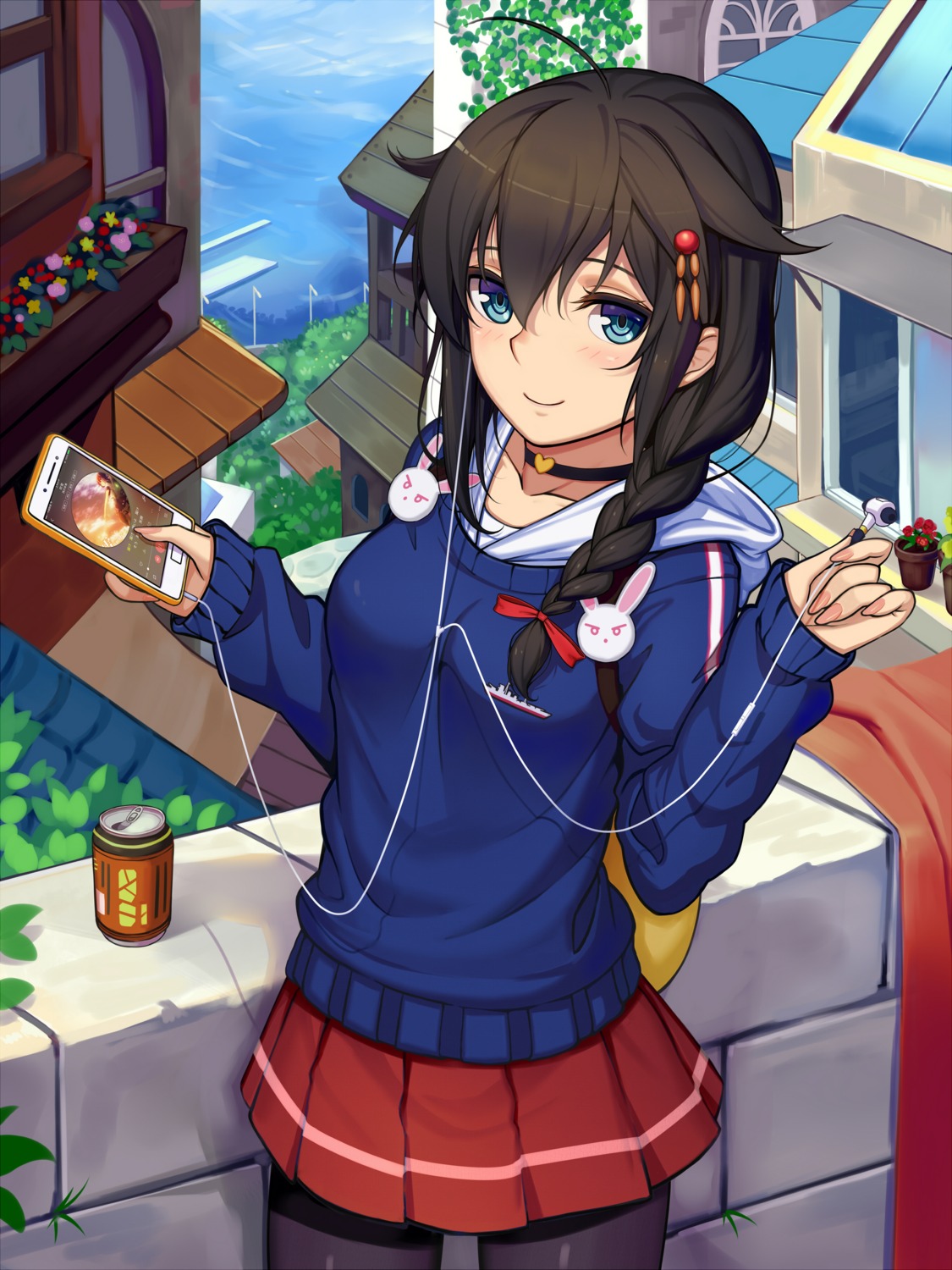 kantai_collection, pantyhose, shigure_(kancolle), sonikey0_0, sweater
