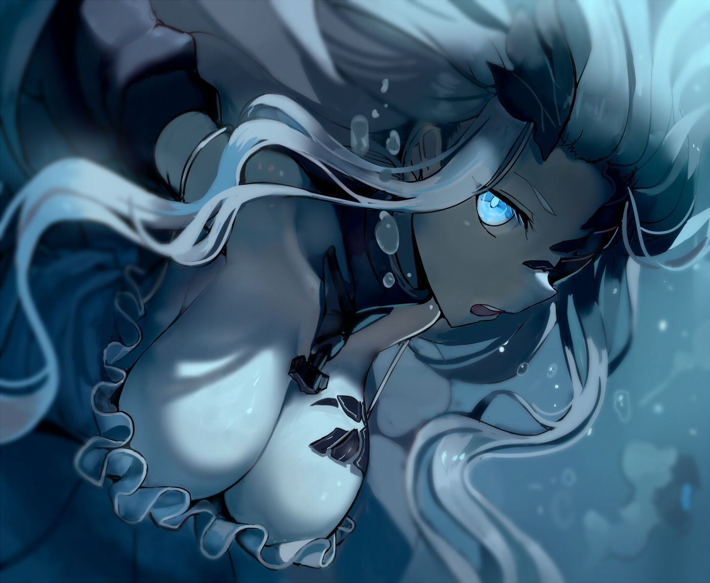 abyssal_jellyfish_hime, kantai_collection, no_bra, walzrj