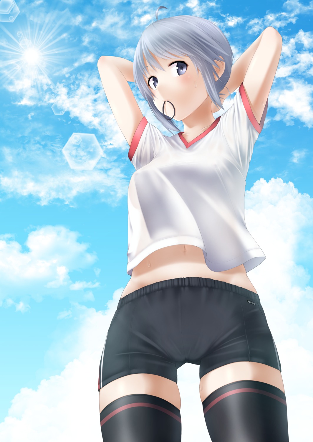 gym_uniform, nishinomiya_suzu, see_through, thighhighs