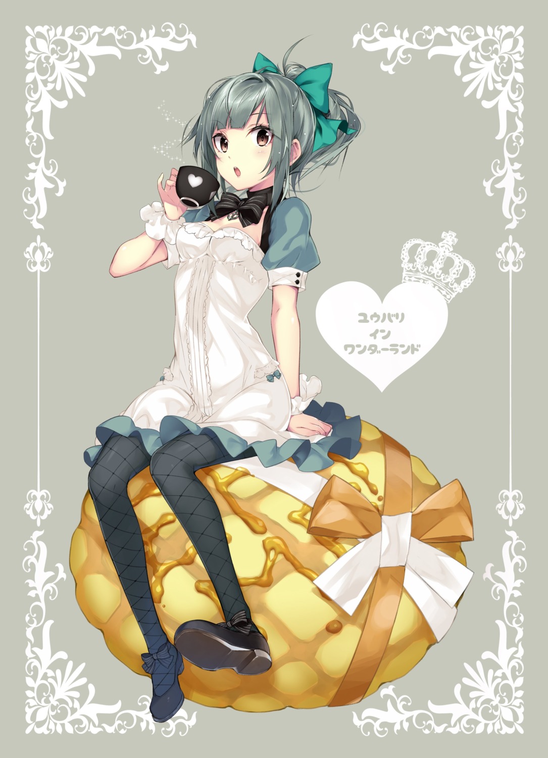 cleavage, dress, hario, kantai_collection, pantyhose, yuubari_(kancolle)