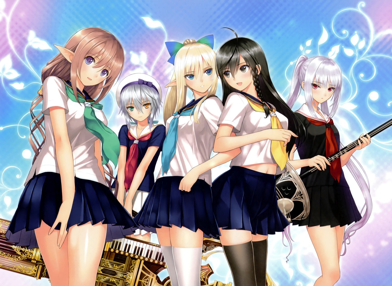 excela_noa_aura, heterochromia, kirika_towa_alma, marion_le_sheila, overfiltered, pointy_ears, rinna_mayfield, sega