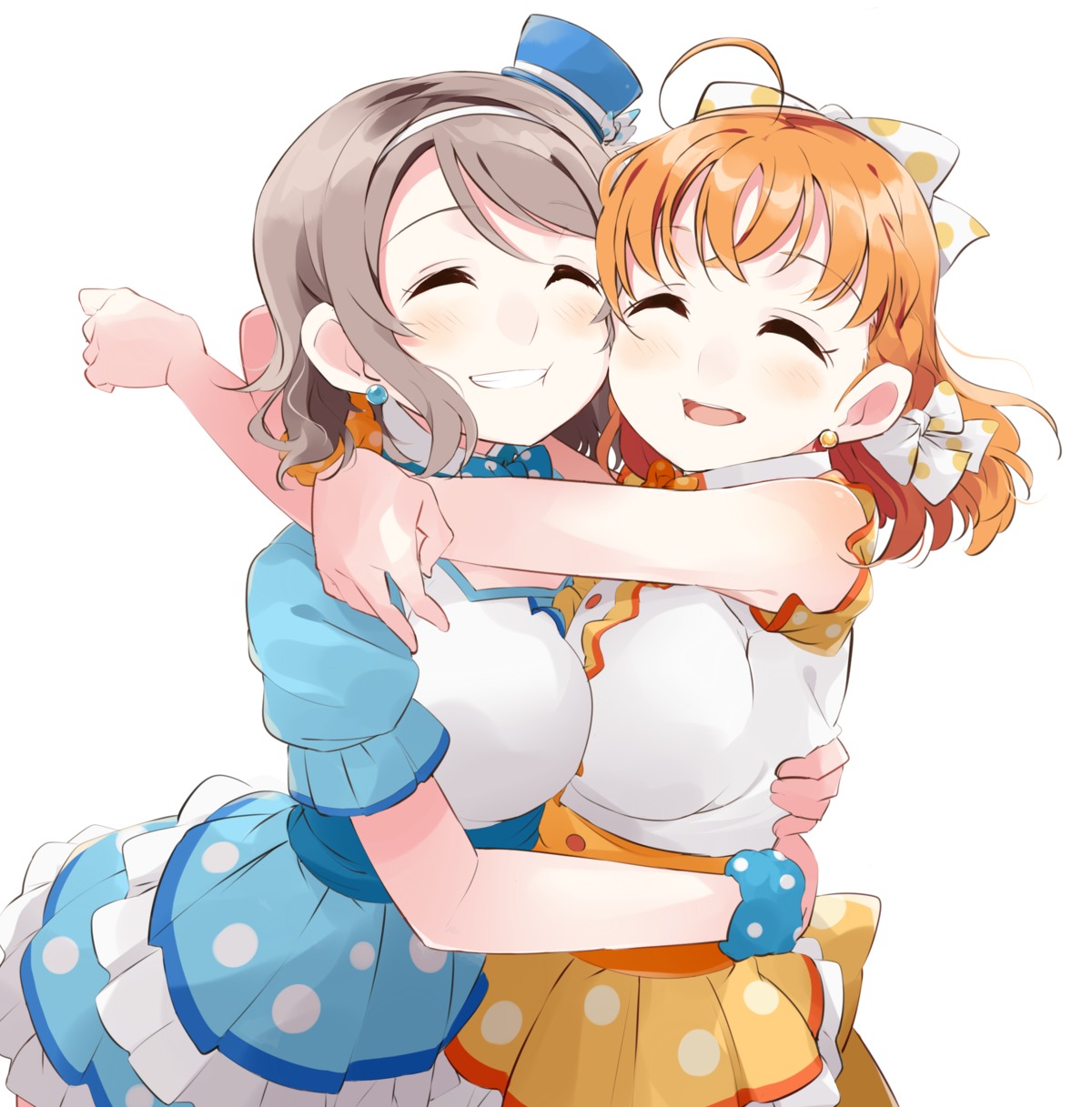dress, love_live!_(series), love_live!_sunshine!!, symmetrical_docking, takami_chika, totoki86, watanabe_you