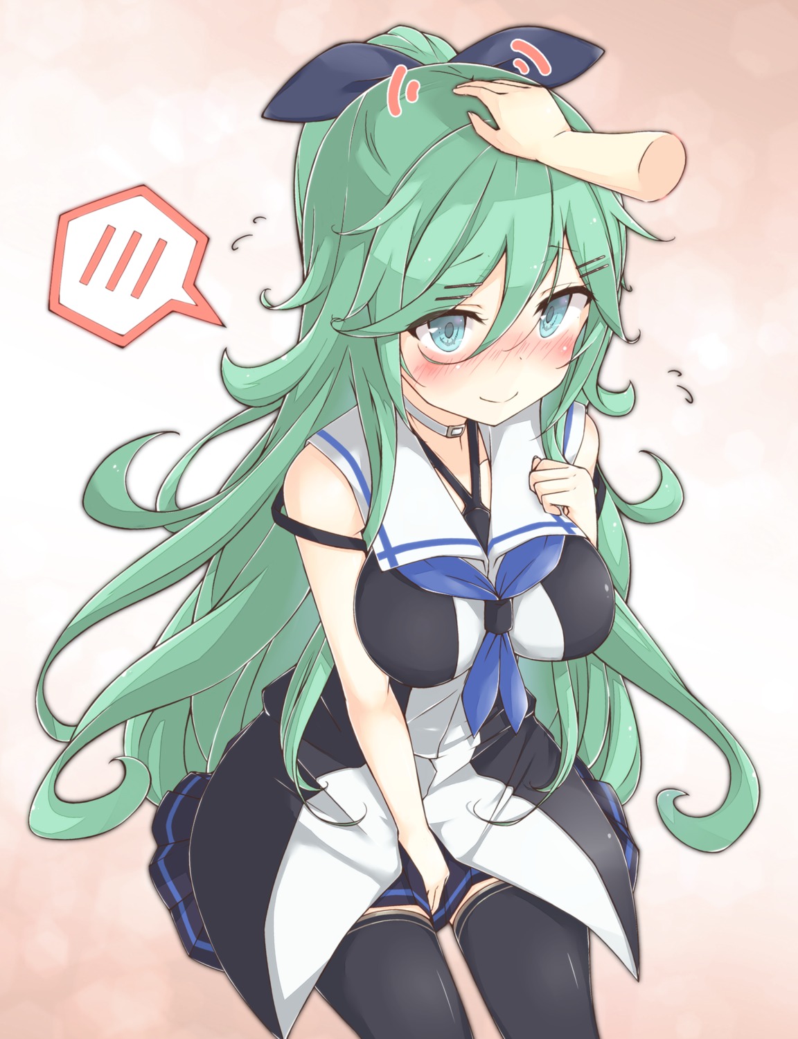 kantai_collection, seifuku, thighhighs, yamakaze_(kancolle), yui_(seiga)