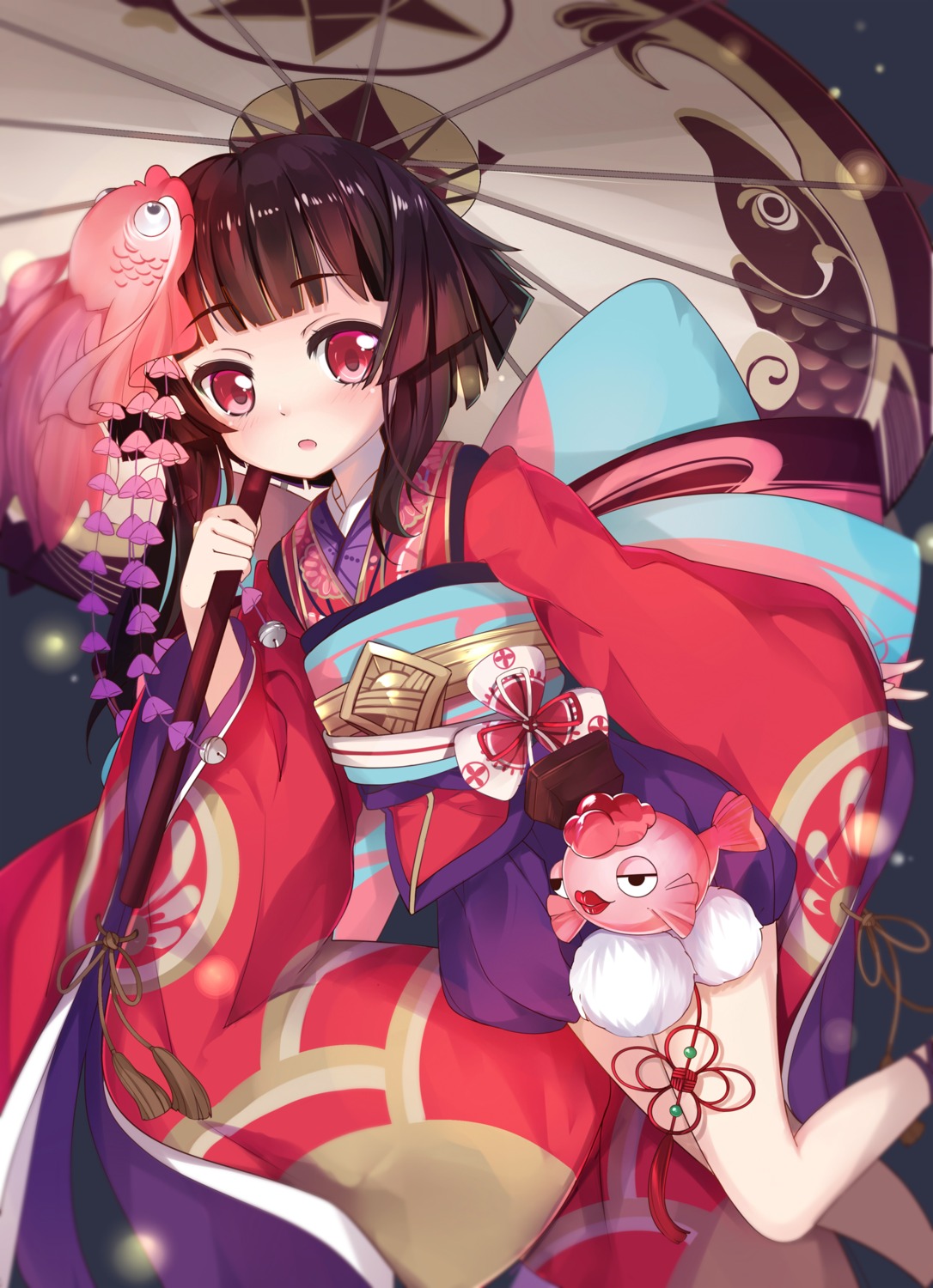 japanese_clothes, kagura_(onmyouji), kikistark, onmyouji, umbrella