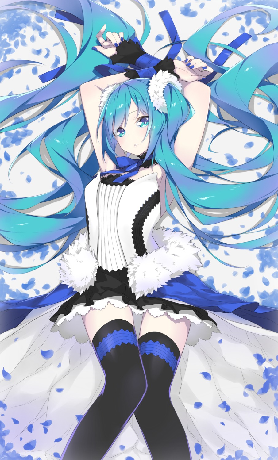 7th_dragon, 7th_dragon_2020, fhang, hatsune_miku, thighhighs, vocaloid