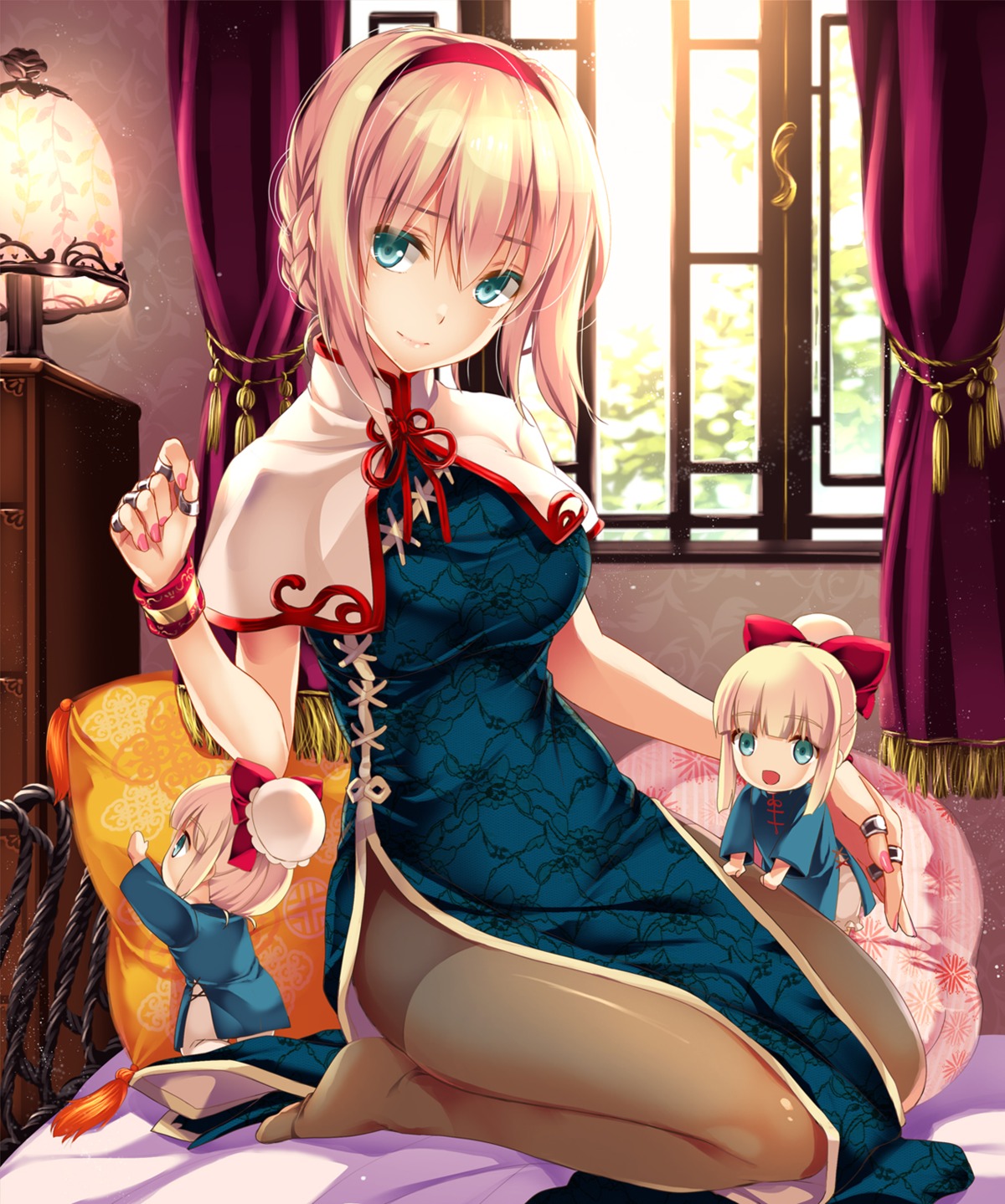 alice_margatroid, chinadress, monety, pantyhose, shanghai_doll, touhou