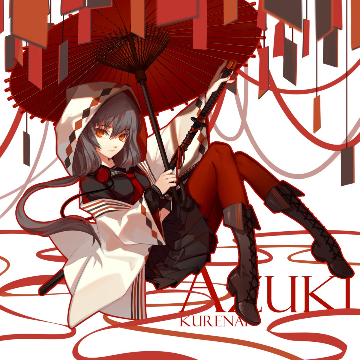 heels, pantyhose, seifuku, skade, sword, touran-sai, umbrella