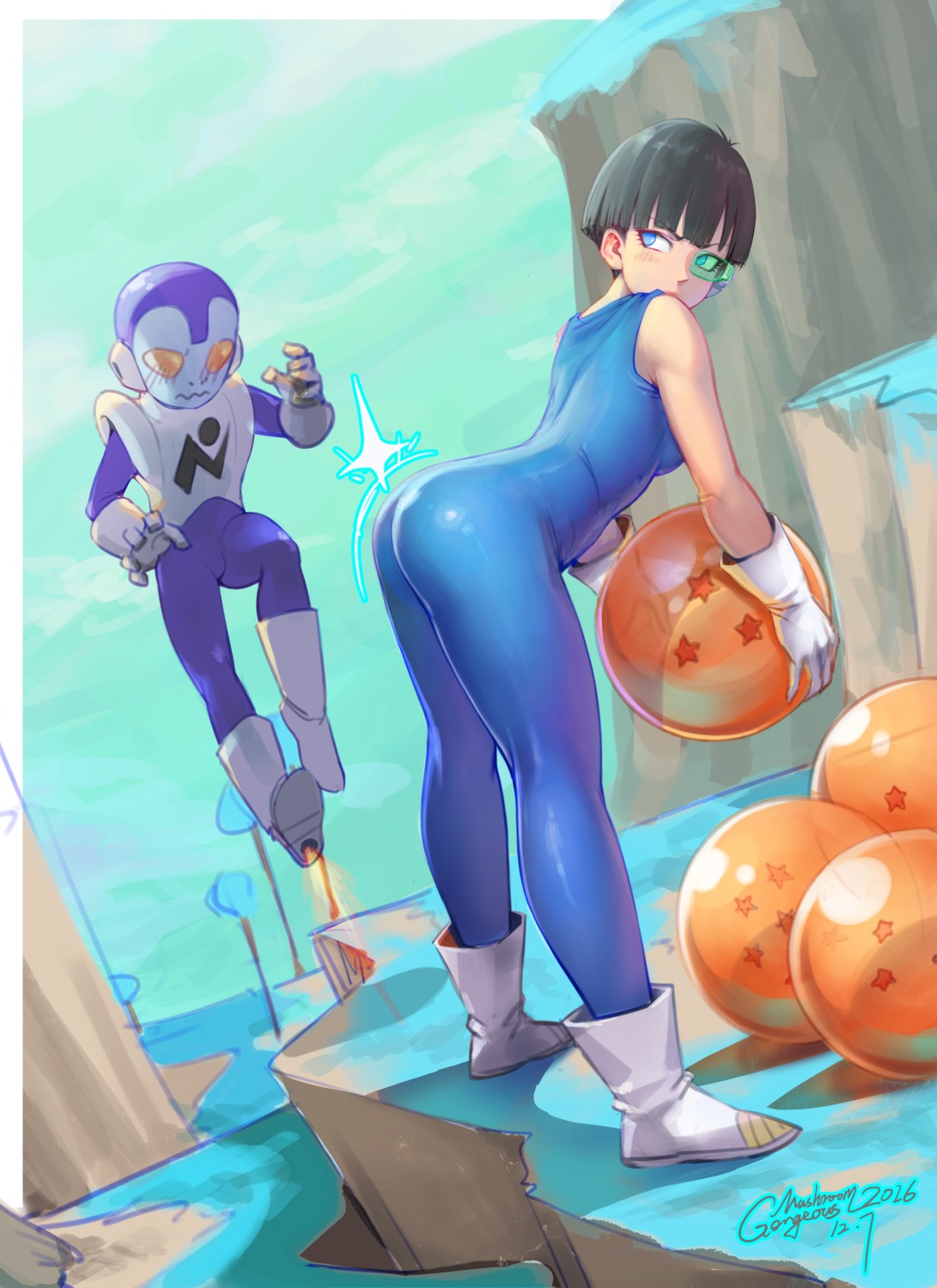ass, bodysuit, dragon_ball_xenoverse, gorgeous_mushroom