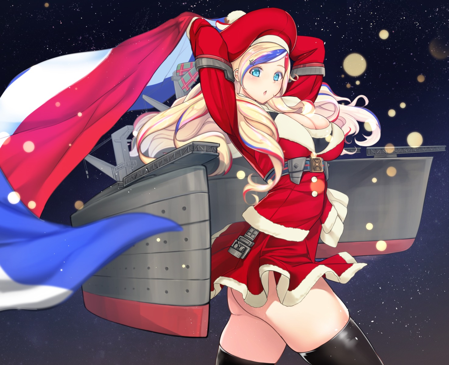 ass, christmas, cleavage, commandant_teste_(kancolle), kantai_collection, mecha, thighhighs, untsue