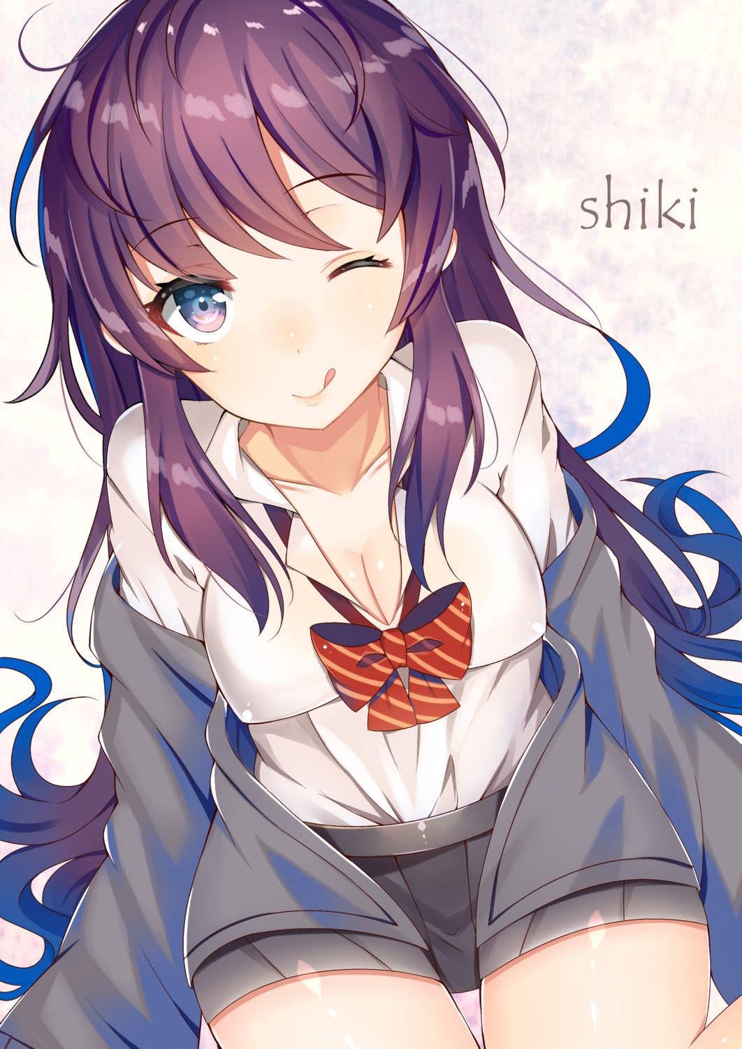 aozora_nan, cleavage, ichinose_shiki, seifuku, the_idolm@ster, the_idolm@ster_cinderella_girls