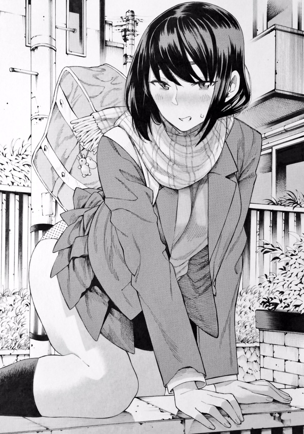 monochrome, nakajima_ryou, pantsu, seifuku