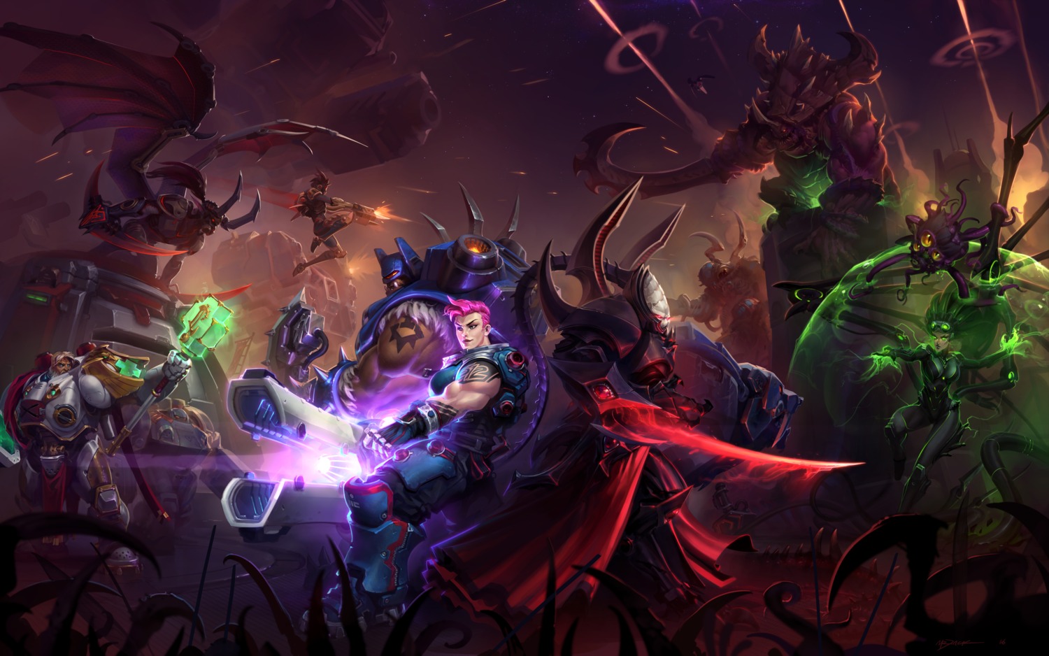 armor, bodysuit, gun, heroes_of_the_storm, mecha, monster, overwatch, sword