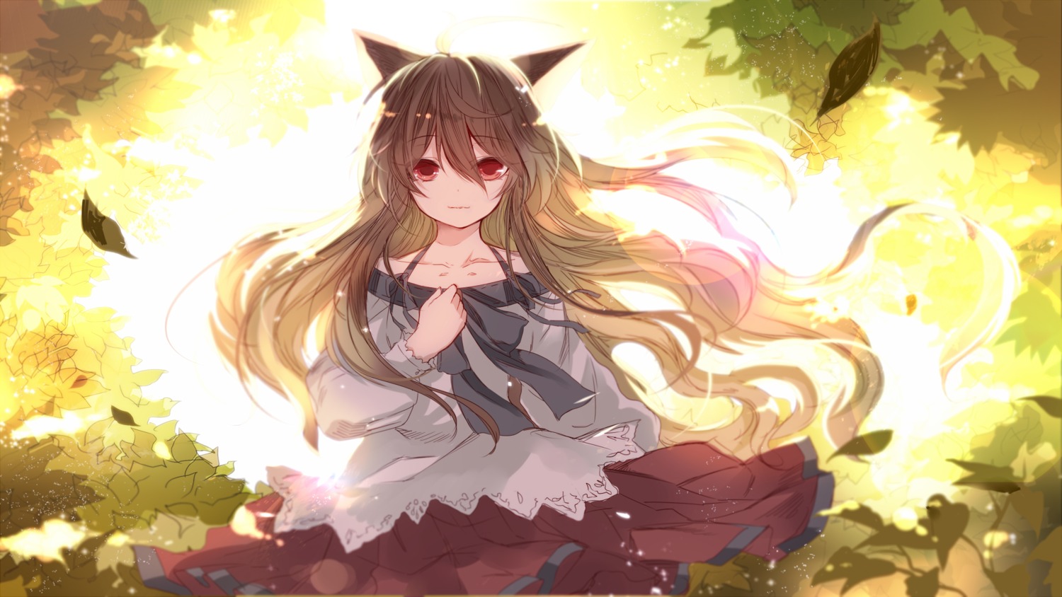 animal_ears, dress, imaizumi_kagerou, karlwolf, touhou, wallpaper