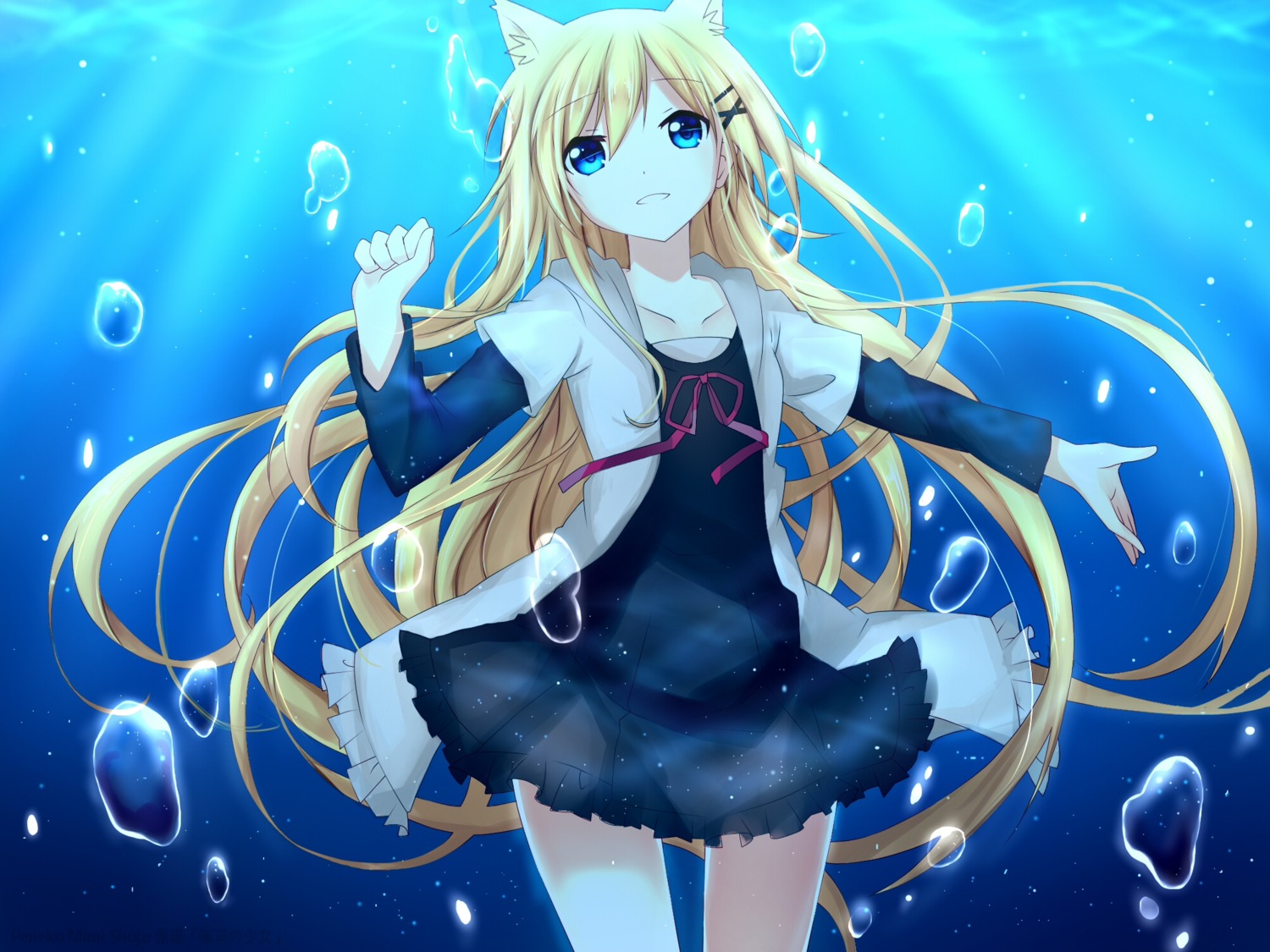 animal_ears, dress, peneko, see_through