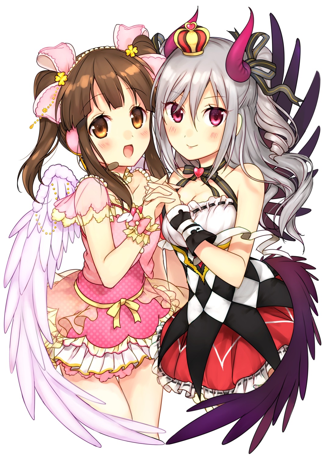 cleavage, dress, horns, kakizato_shinano, kanzaki_ranko, ogata_chieri, the_idolm@ster, the_idolm@ster_cinderella_girls