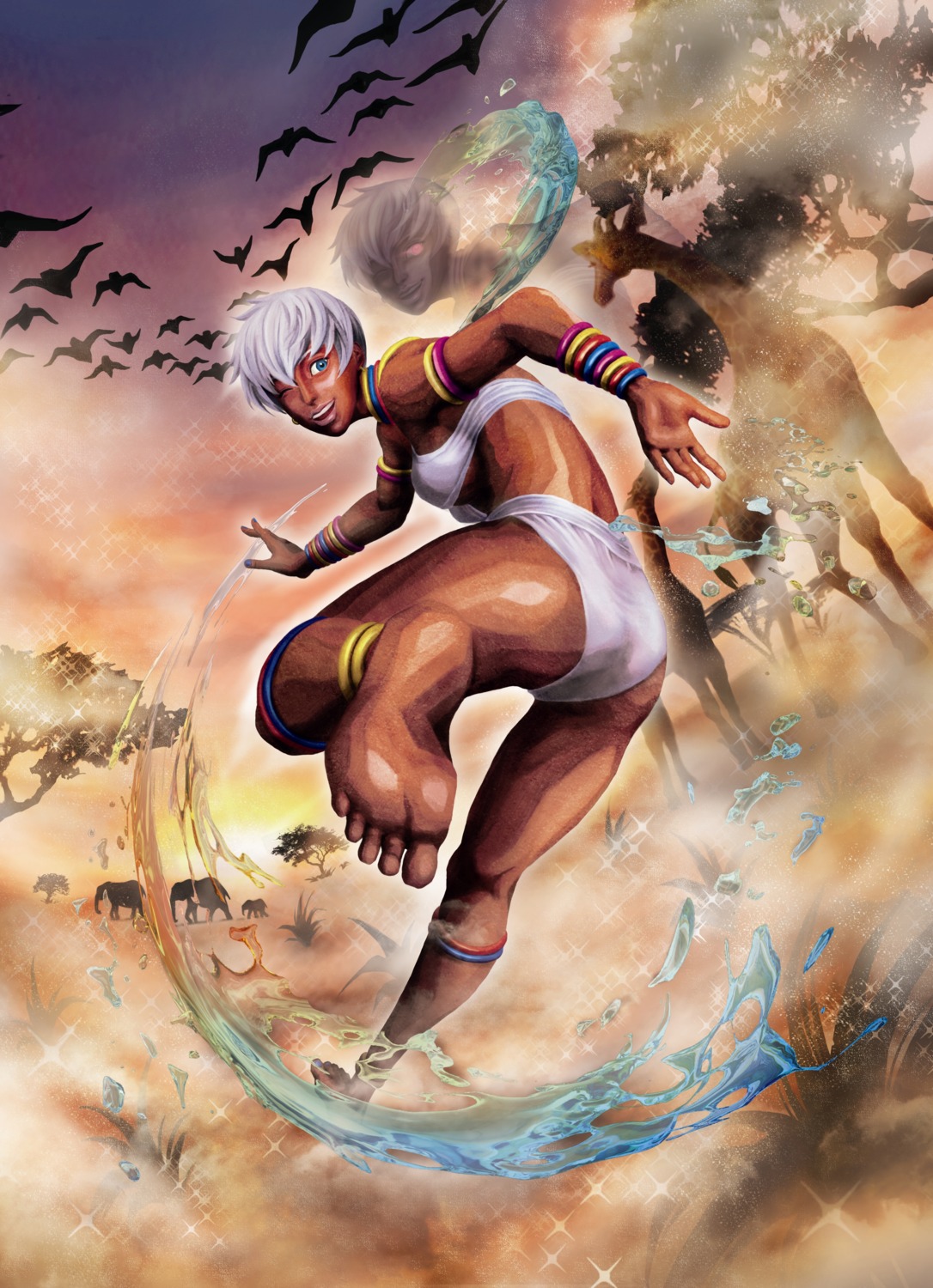 ass, bikini, elena_(street_fighter), feet, street_fighter, street_fighter_iii, street_fighter_x_tekken, swimsuits