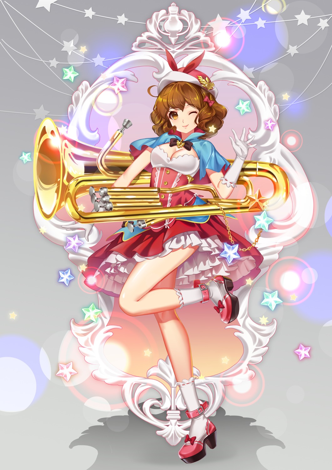 cleavage, cosplay, dress, heels, hibike!_euphonium, littleamber, oumae_kumiko, witch
