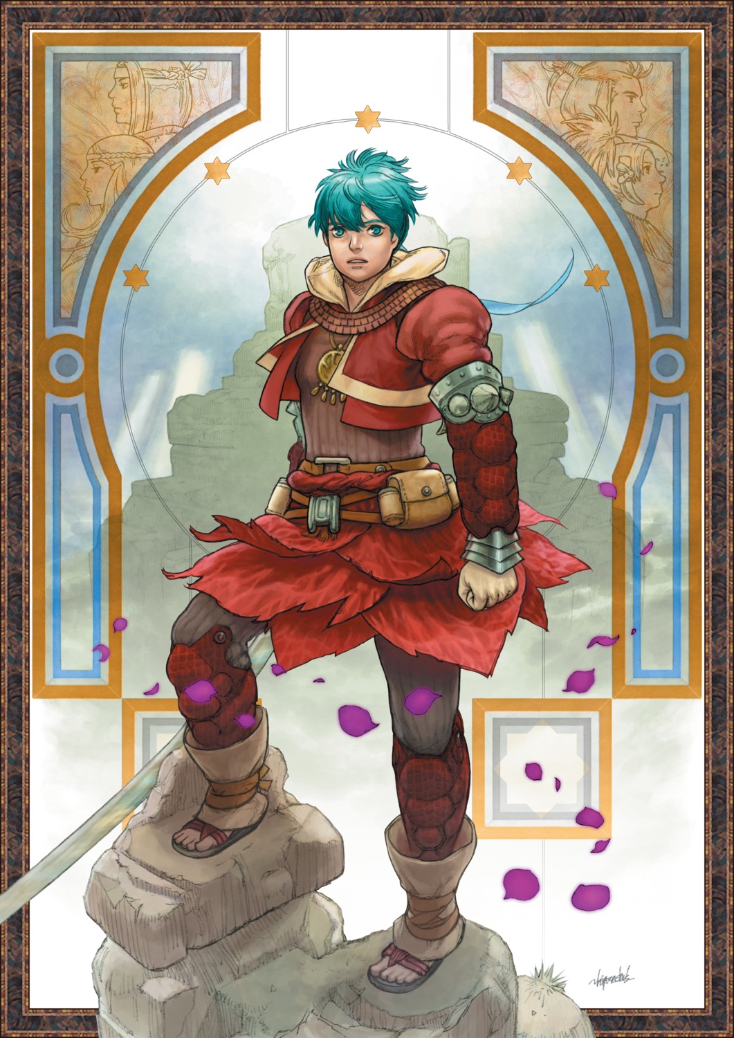 armor, baten_kaitos, feet, higurashi_nakaba, male, sagi, sword