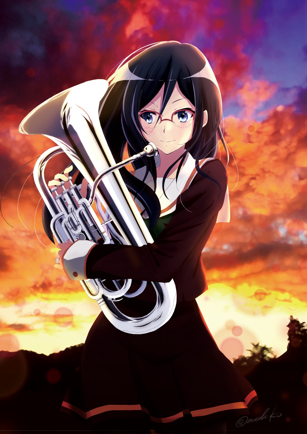 hare_(hal0331), hibike!_euphonium, megane, pantyhose, seifuku, tanaka_asuka