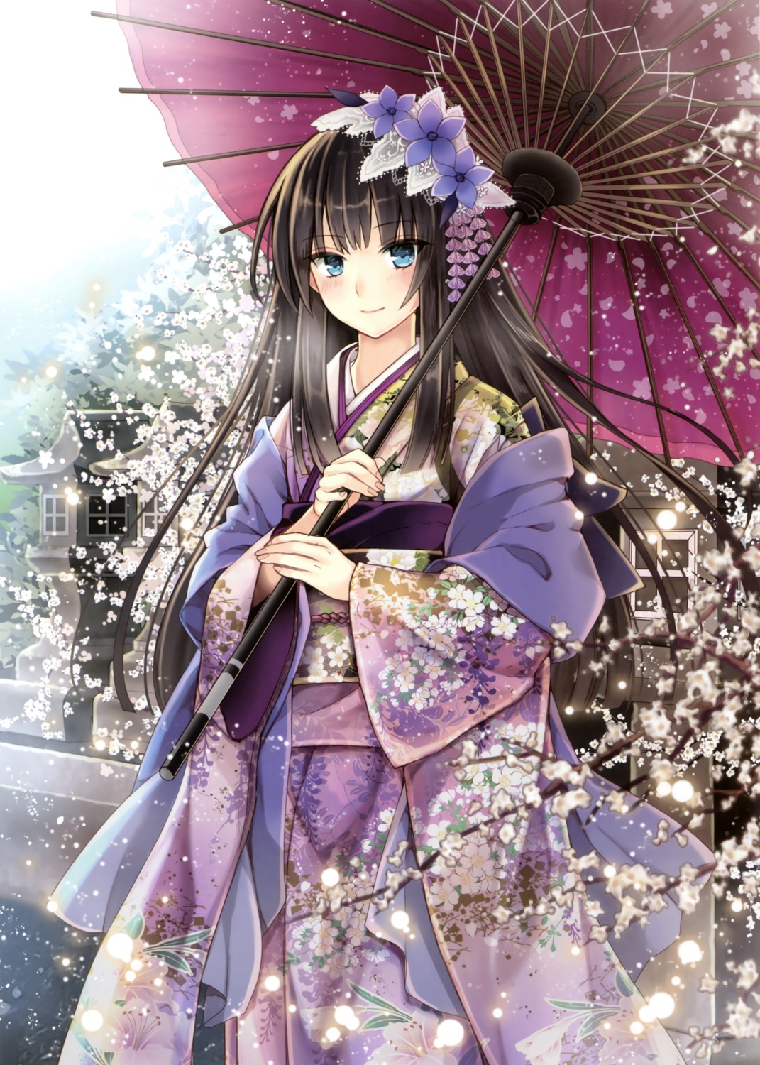 kimono, nozomi_(serendipity), umbrella
