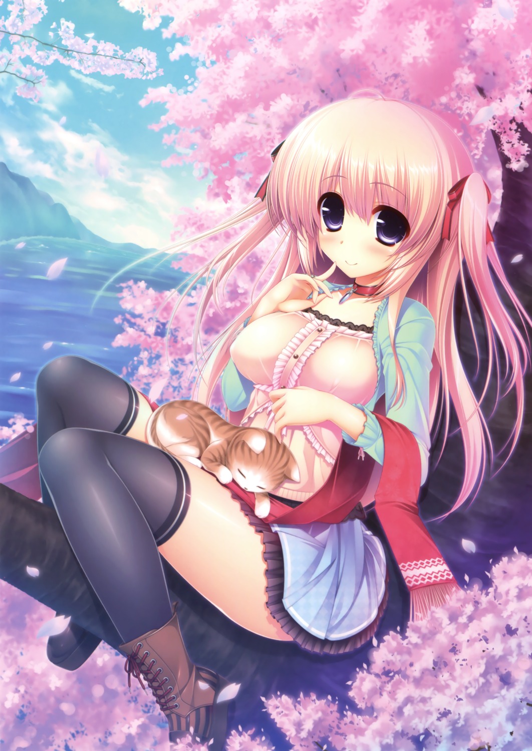 aotsuki_shinobu, neko, thighhighs