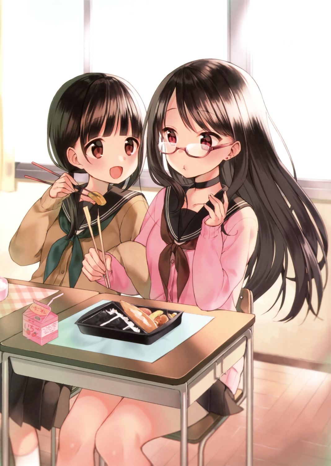 megane, midorikawa_you, seifuku, sweater