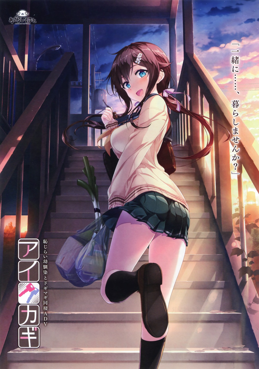 aikagi_(azarashi_soft), ass, azarashi_soft, gintarou, seifuku, sweater, takanashi_shiori