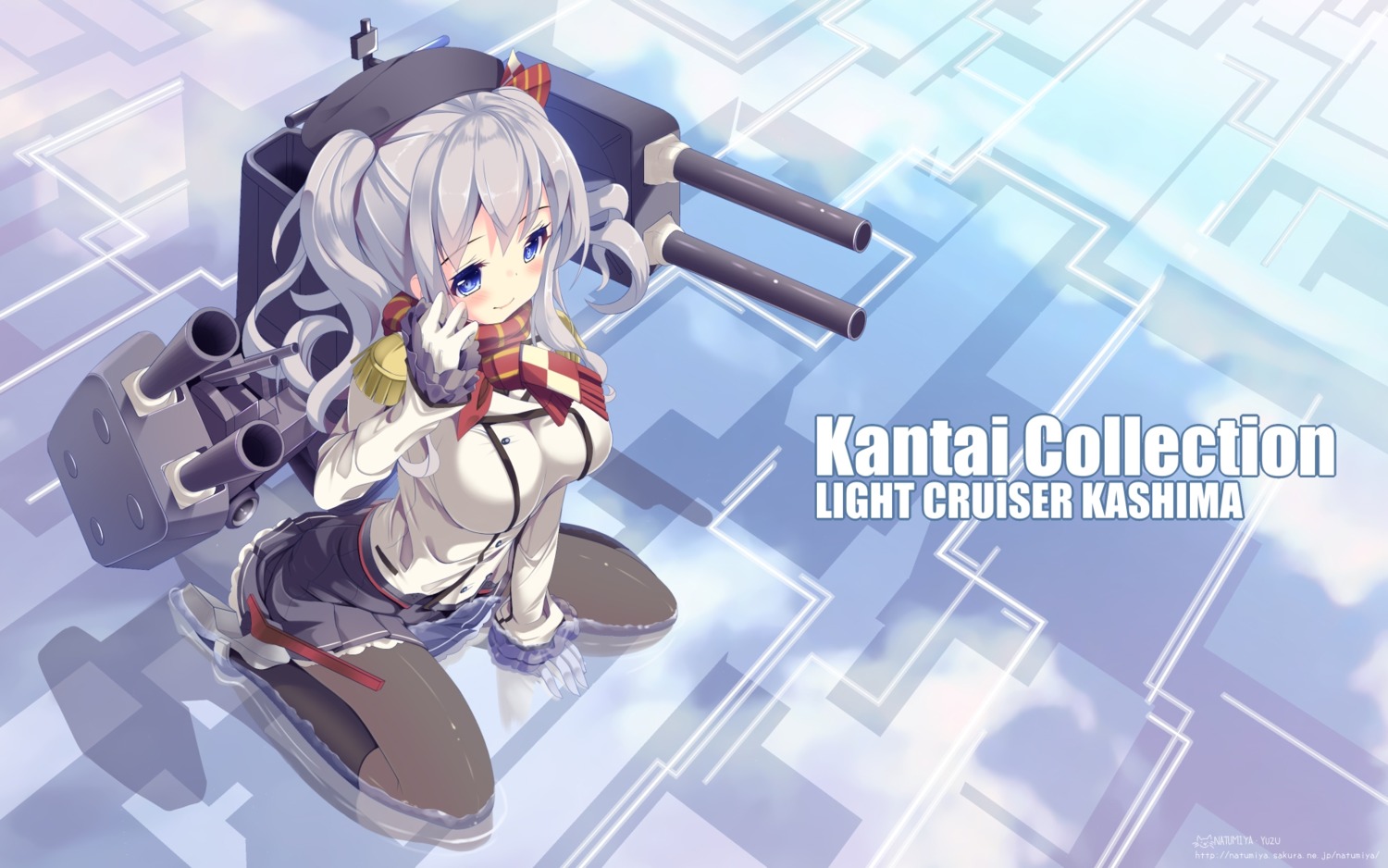 heels, kantai_collection, kashima_(kancolle), natsumiya_yuzu, pantyhose, uniform, wallpaper