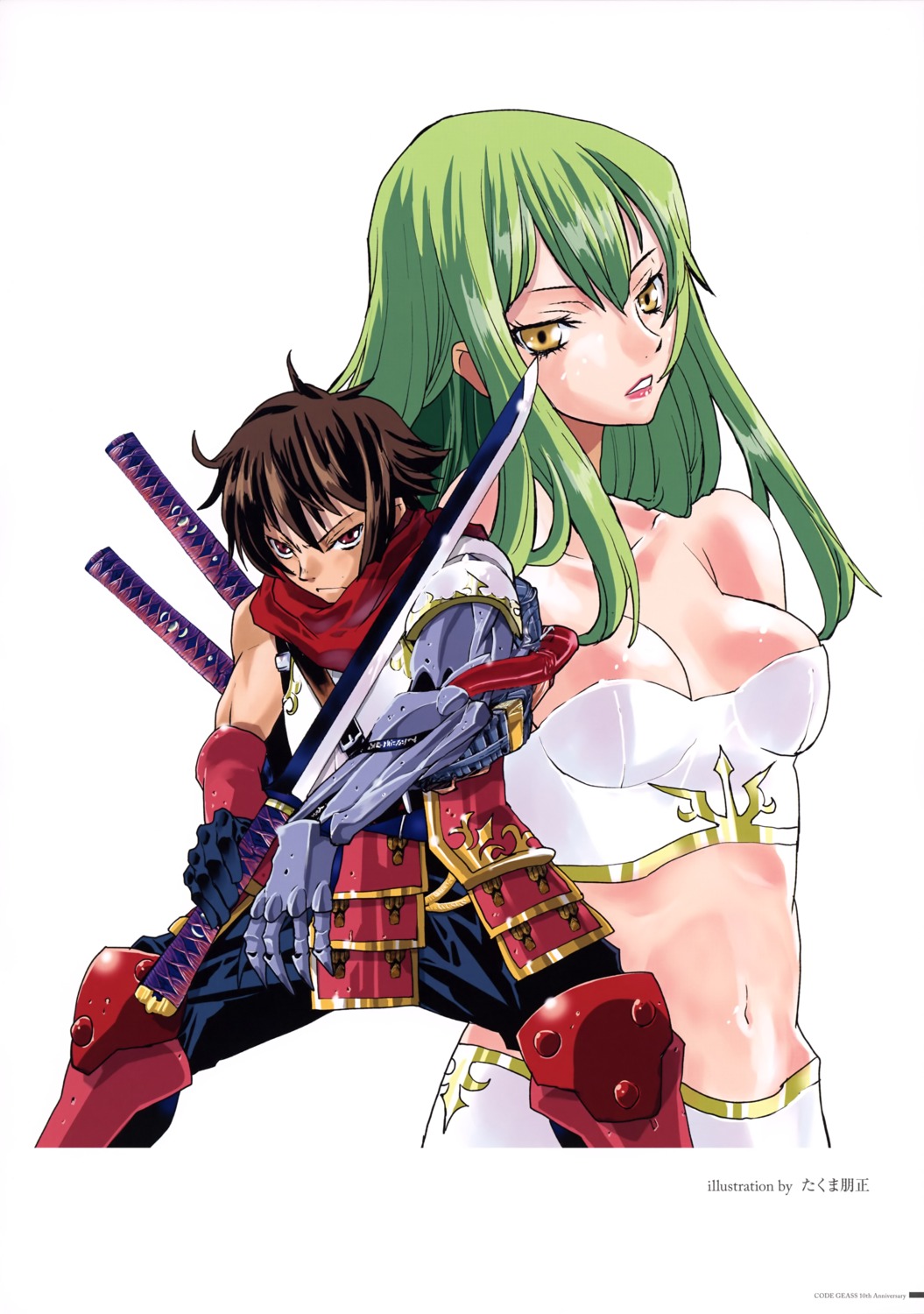 armor, c.c., cleavage, code_geass, sword, takuma_tomomasa