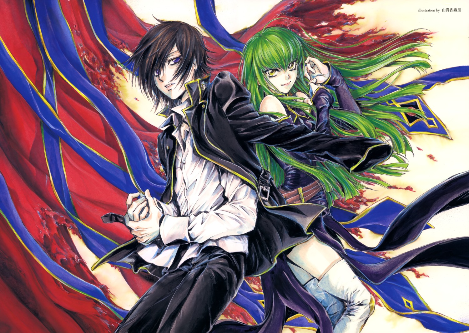 c.c., code_geass, lelouch_lamperouge, thighhighs, yuki_kaori