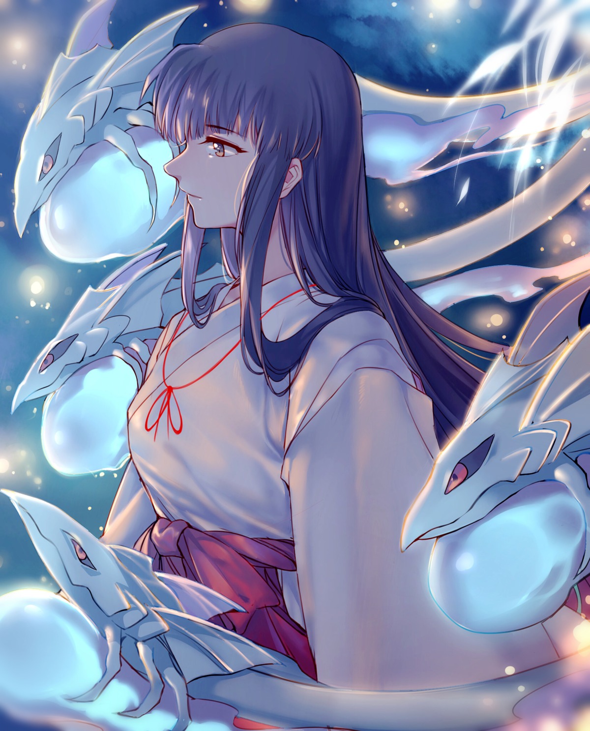 inuyasha, kikyou_(inuyasha), miko, yorukun