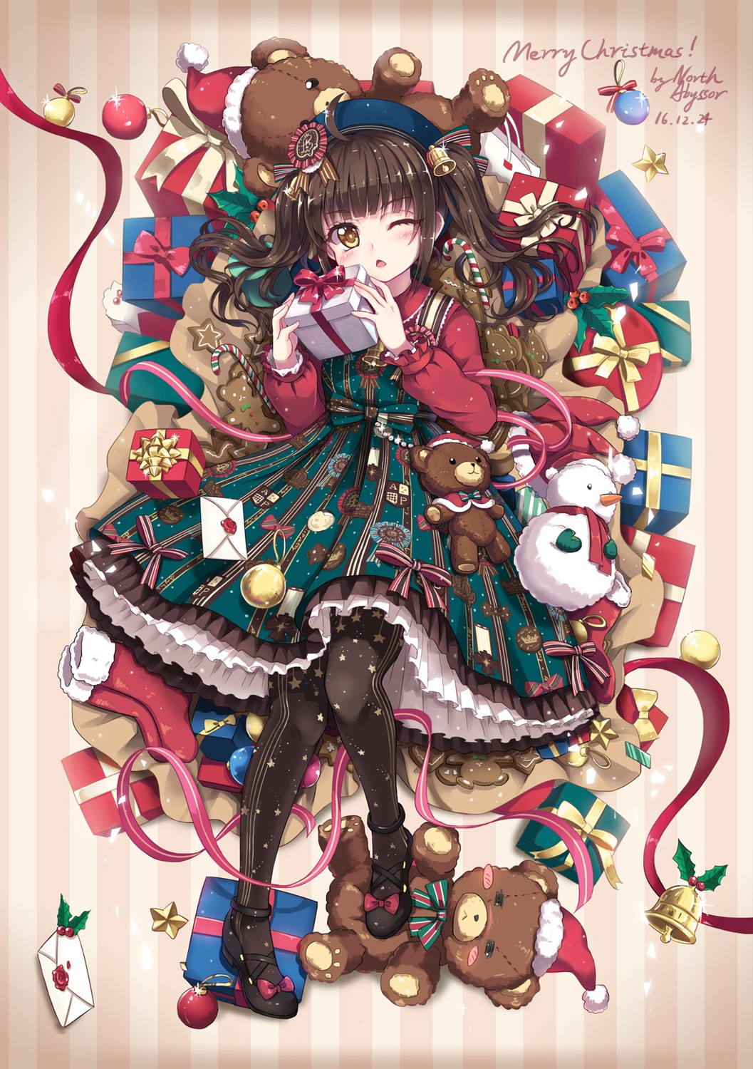 abyss_of_parliament, christmas, dress, pantyhose
