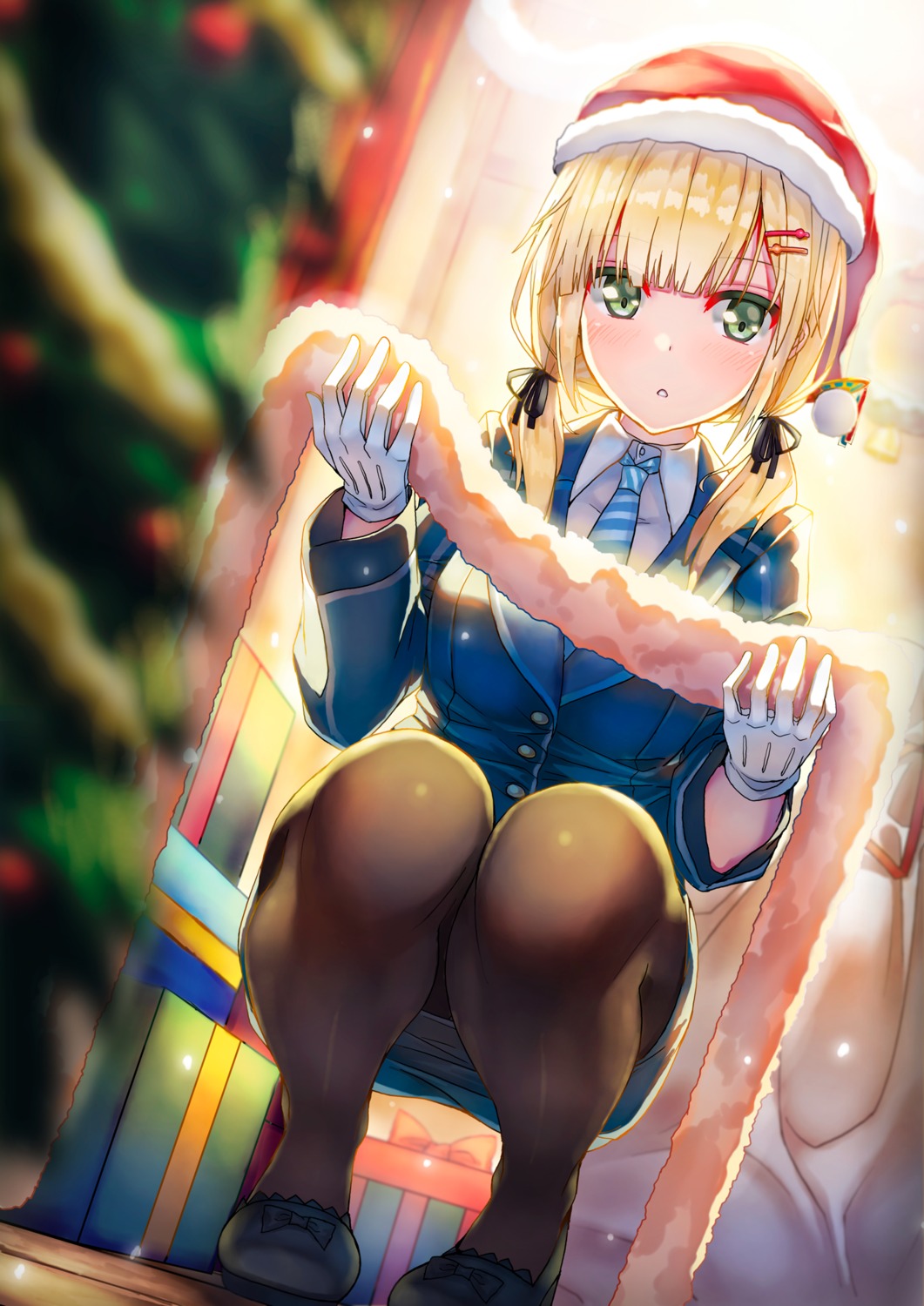 90i, christmas, emilia_(k.r.t.girls), k.r.t.girls, pantyhose, uniform