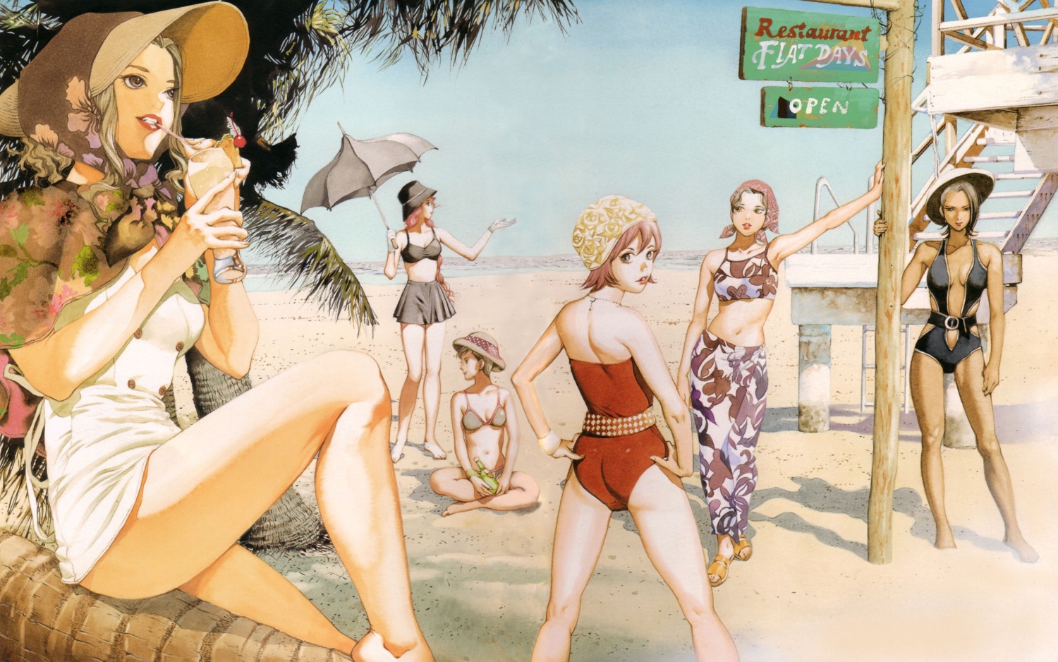 bikini, elvy_hadhiyat, hotaru_kim, kisaragi_quon, nanamori_sayoko, rahxephon, shitow_haruka, shitow_megumi