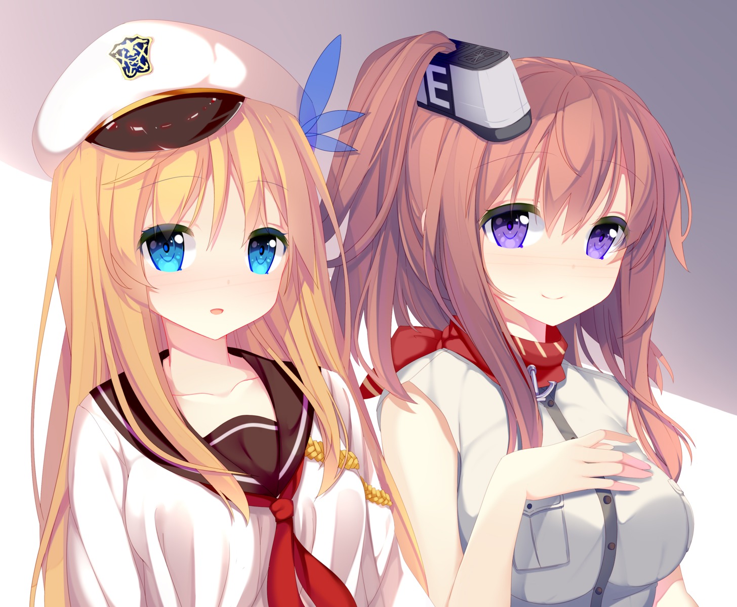 crossover, jyt, kantai_collection, saratoga_(kancolle), saratoga_(zhanjianshaonv), seifuku, uniform, zhanjianshaonv