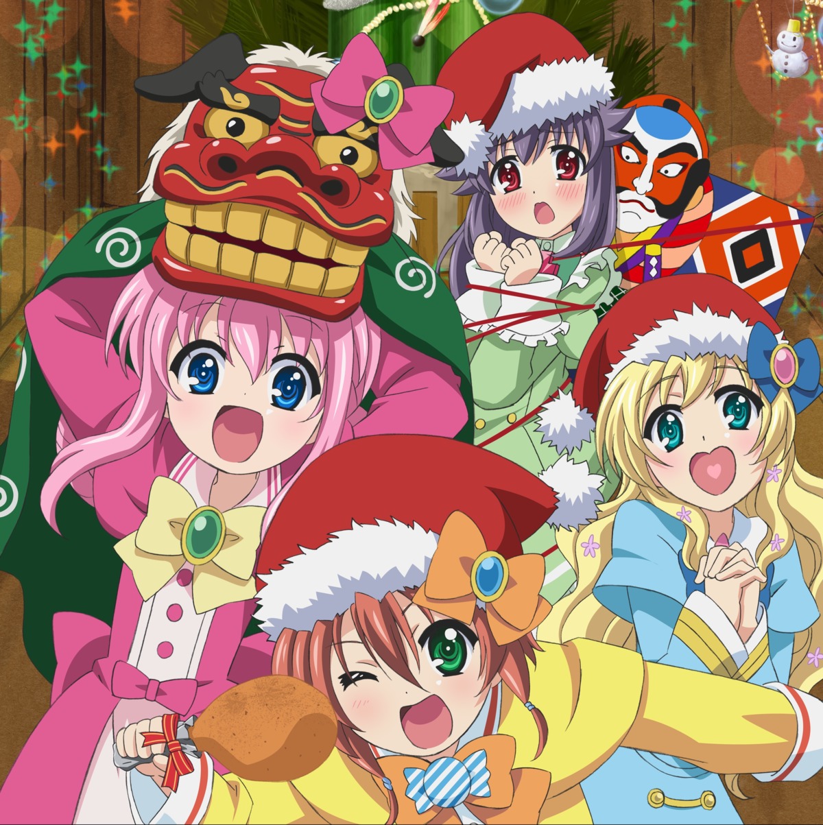 bondage, christmas, cordelia_glauca, disc_cover, dress, hercule_barton, sherlock_shellingford, tantei_kageki_milky_holmes_td