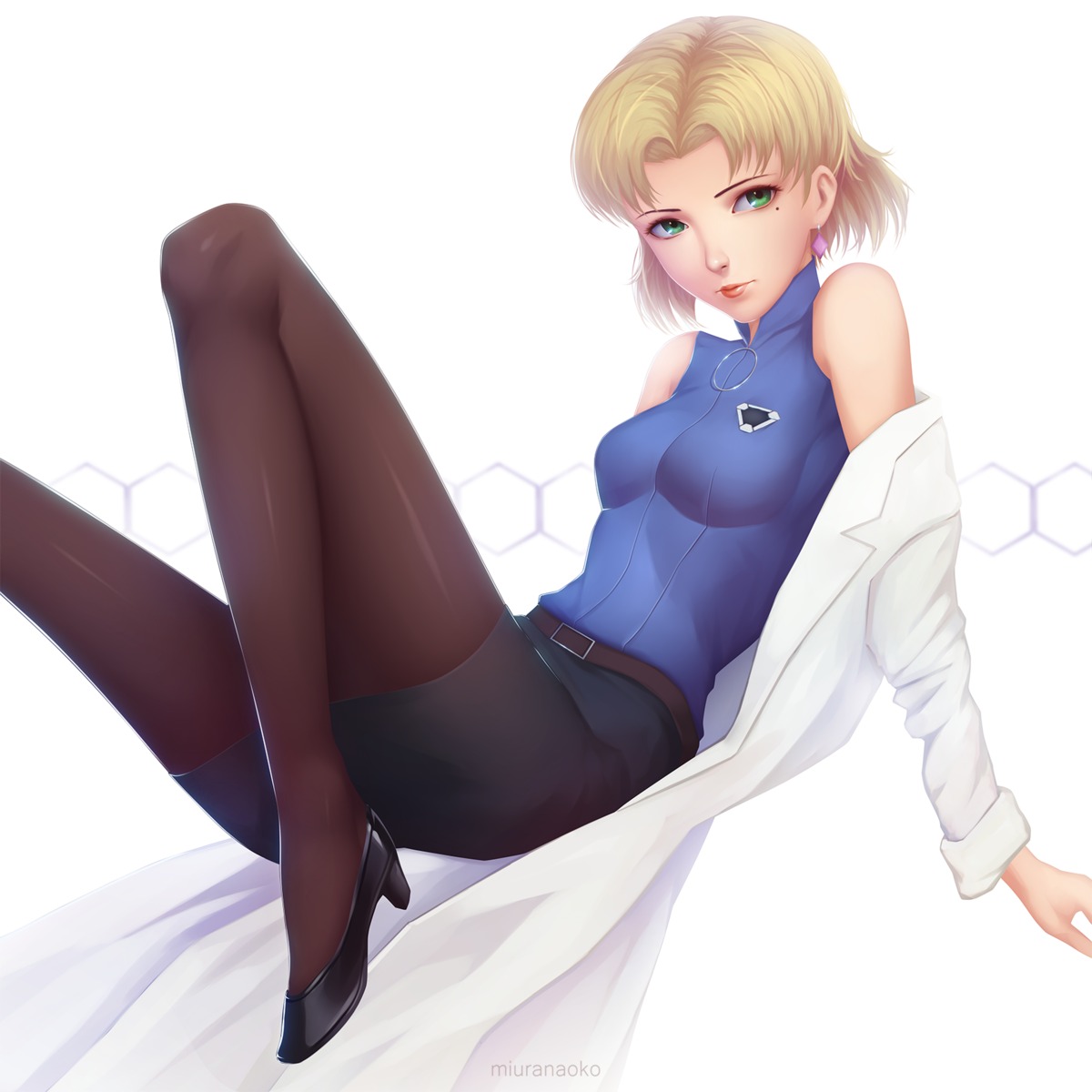 akagi_ritsuko, heels, miura_naoko, neon_genesis_evangelion, pantyhose