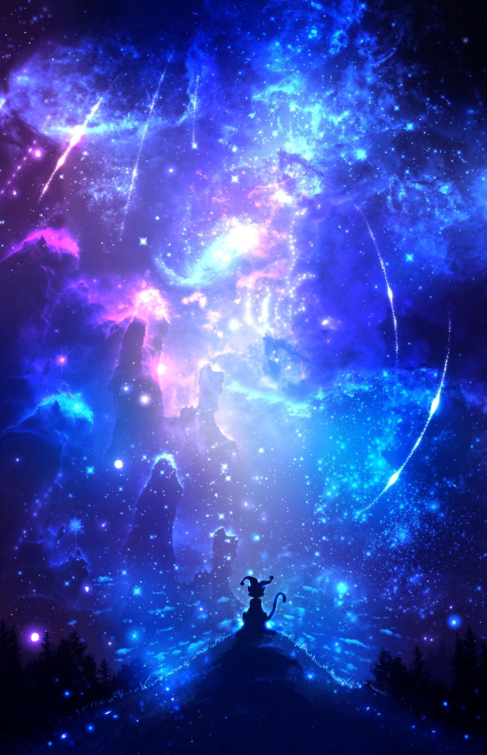landscape, neko, ryky, silhouette